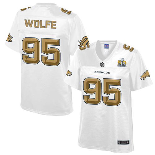 Nike Broncos #95 Derek Wolfe White Women's NFL Pro Line Super Bowl 50 Fashion Game Jersey